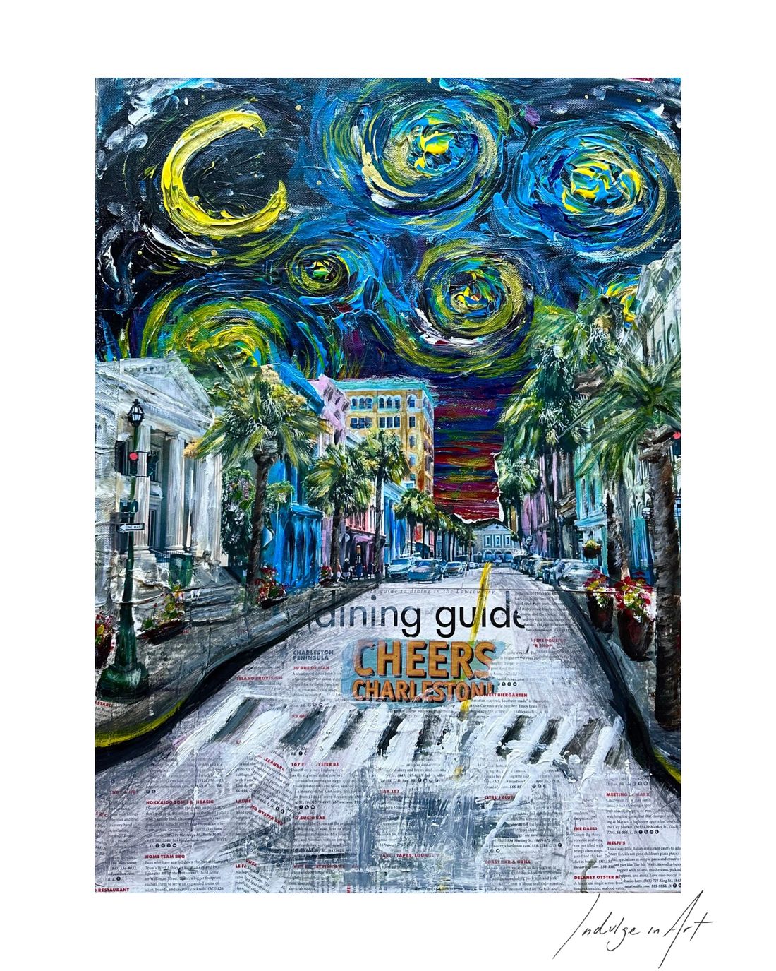 Hand-painted Starry Charleston print